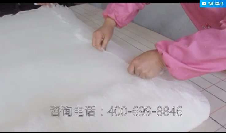 开松精弹一体机做千层无网被全过程视频实拍